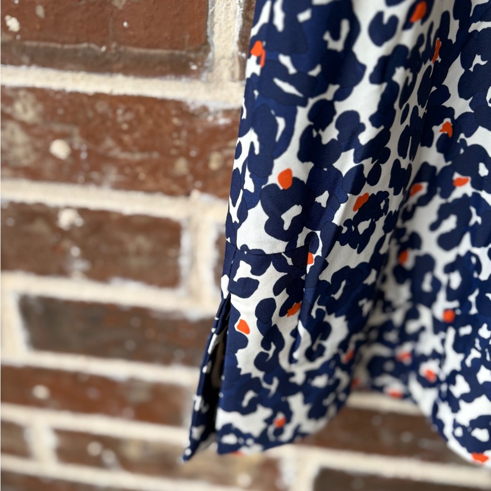 Jude Connally Animal Print Megan Dress Size Small Blue Cream - Picture 8 of 11